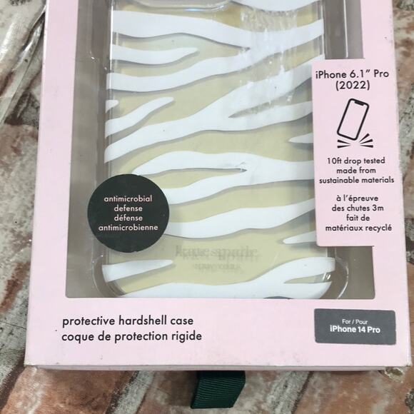 Kate Spade Zebra Stripe Hardshell Case for iPhone 14 Pro - Picture 3 of 4
